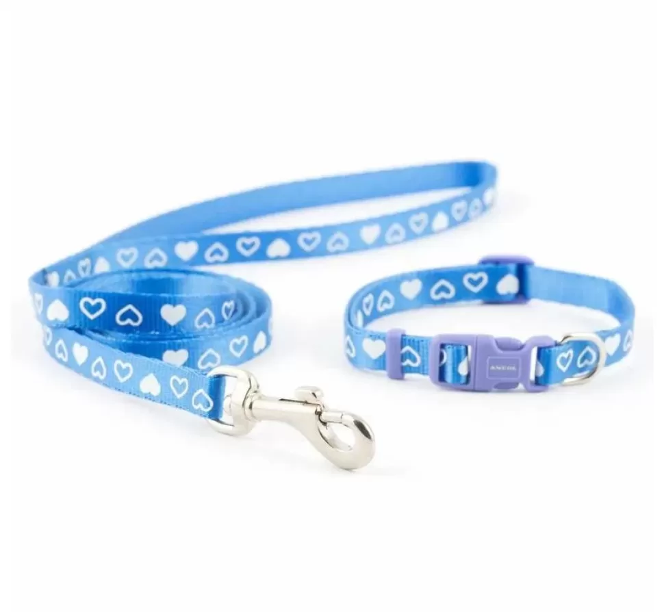 Ancol Hondenhalsband Set Met Riem Heart Blauw