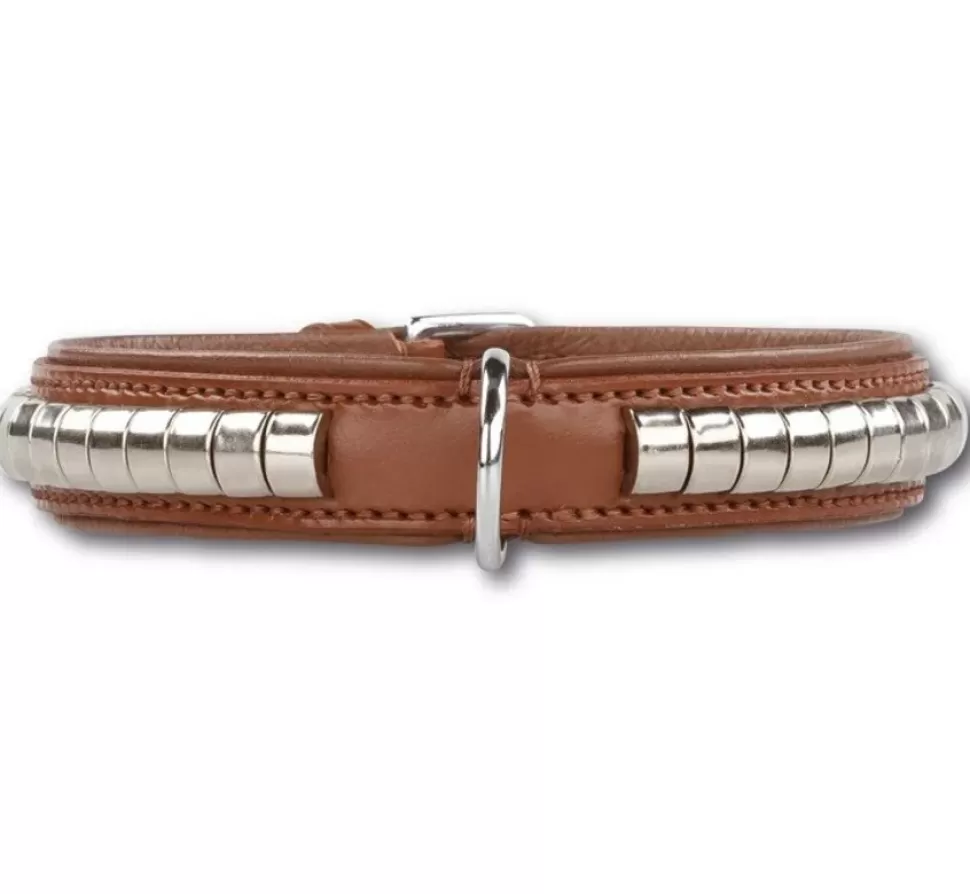 Doxtasy Hondenhalsband Silver Row Brown