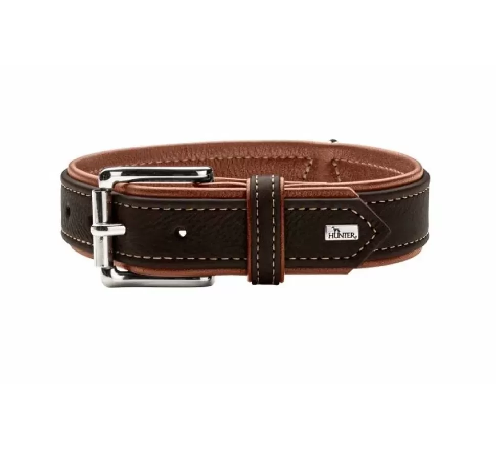 Hunter Hondenhalsband Canadian Up Zwart / Cognac