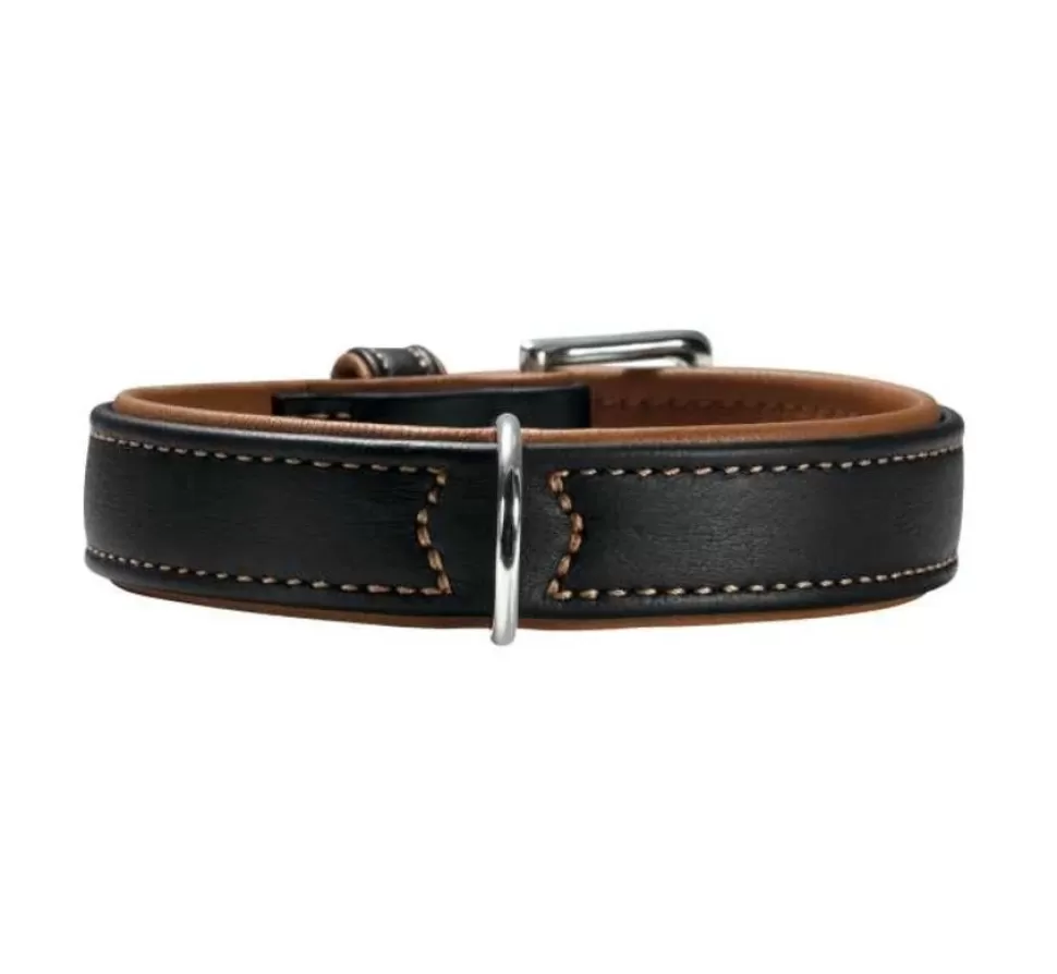 Hunter Hondenhalsband Canadian Zwart / Cognac