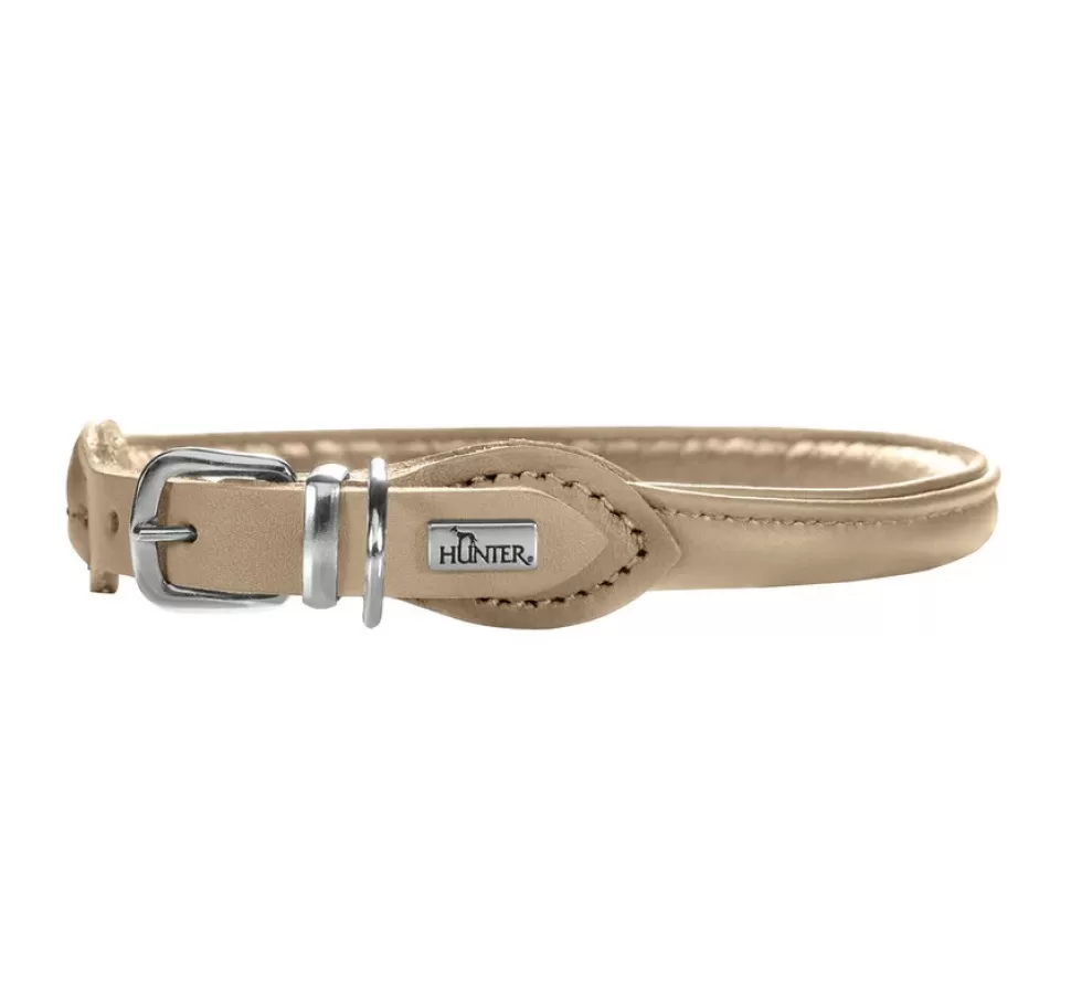 Hunter Hondenhalsband Round & Soft Elk Petit Beige