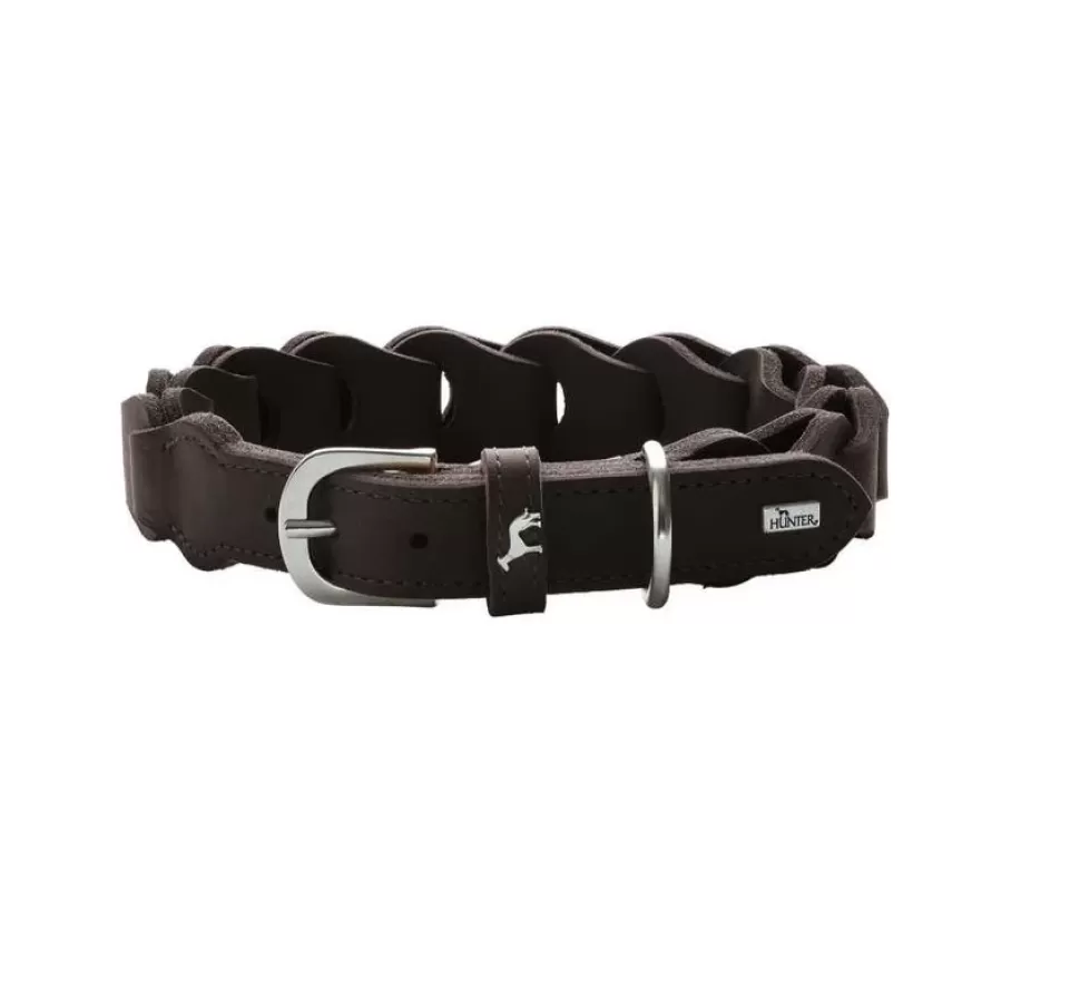 Hunter Hondenhalsband Solid Education Chain Donkerbruin