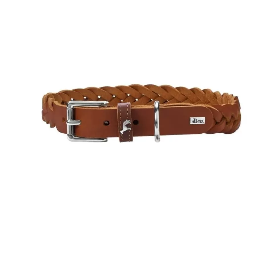 Hunter Hondenhalsband Solid Education Cognac