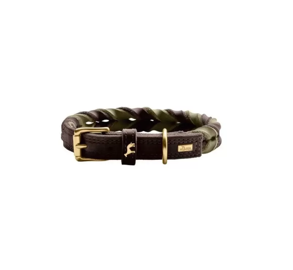 Hunter Hondenhalsband Solid Education Duo Bruin