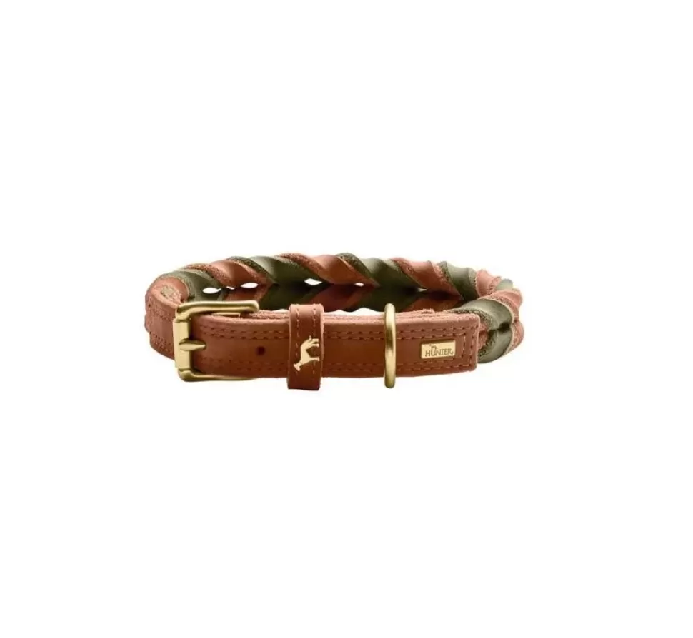 Hunter Hondenhalsband Solid Education Duo Cognac