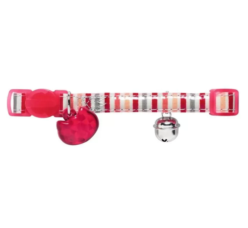 Hunter Kattenhalsband Glossy Stripes Roze