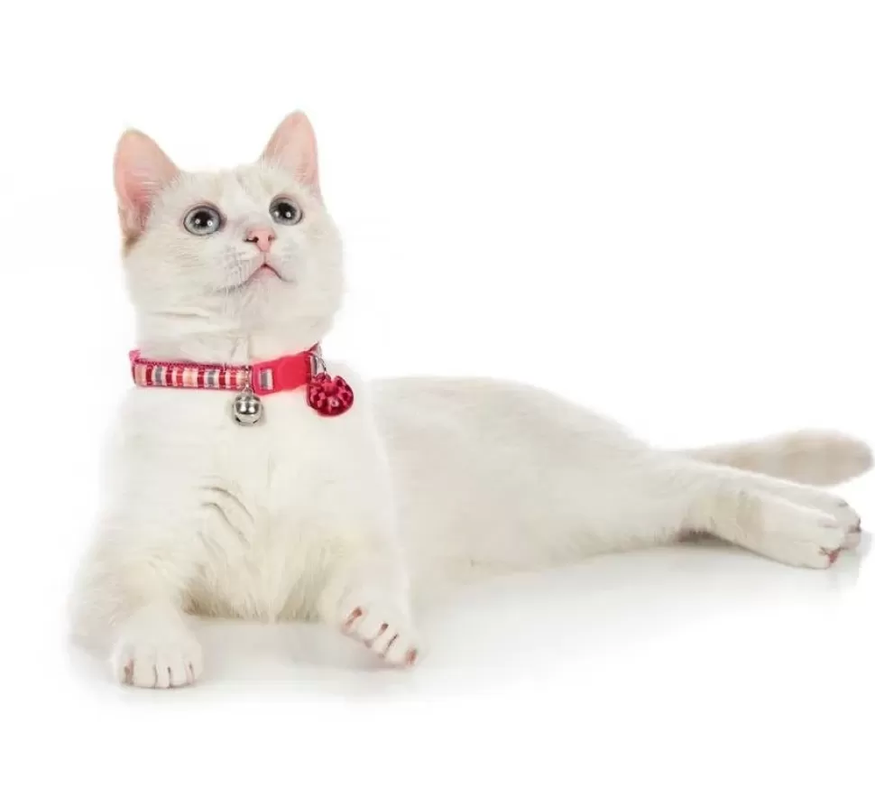 Hunter Kattenhalsband Glossy Stripes Roze