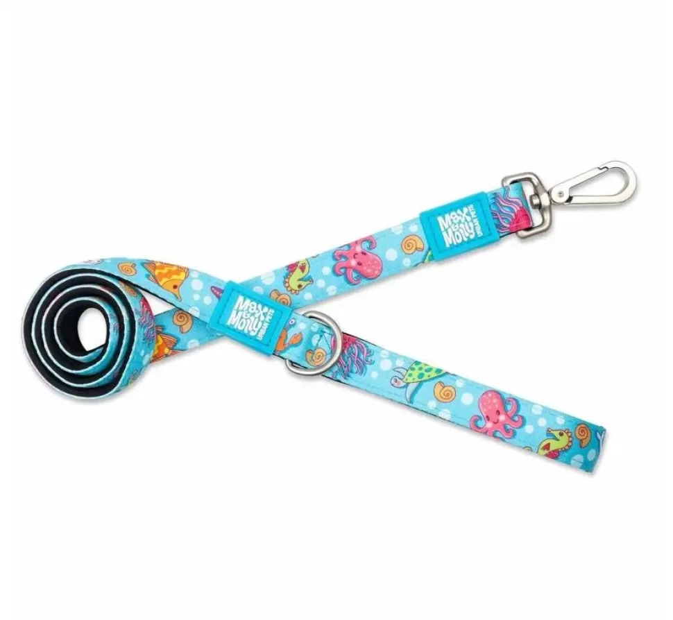 Max & Molly Hondenriem Short Leash Blue Ocean